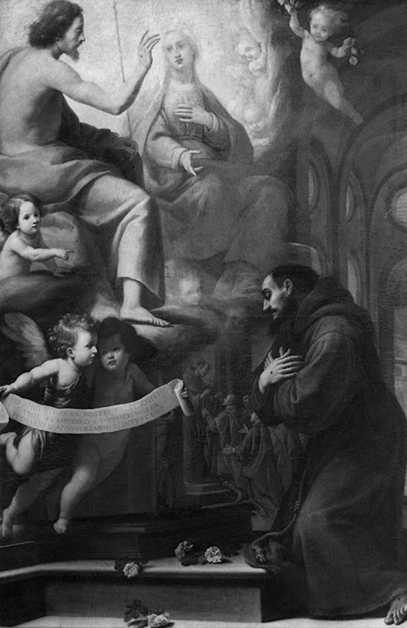 San Francesco d'Assisi ha la visione di Cristo e della Madonna - Chiesa di santa Croce, Firenze